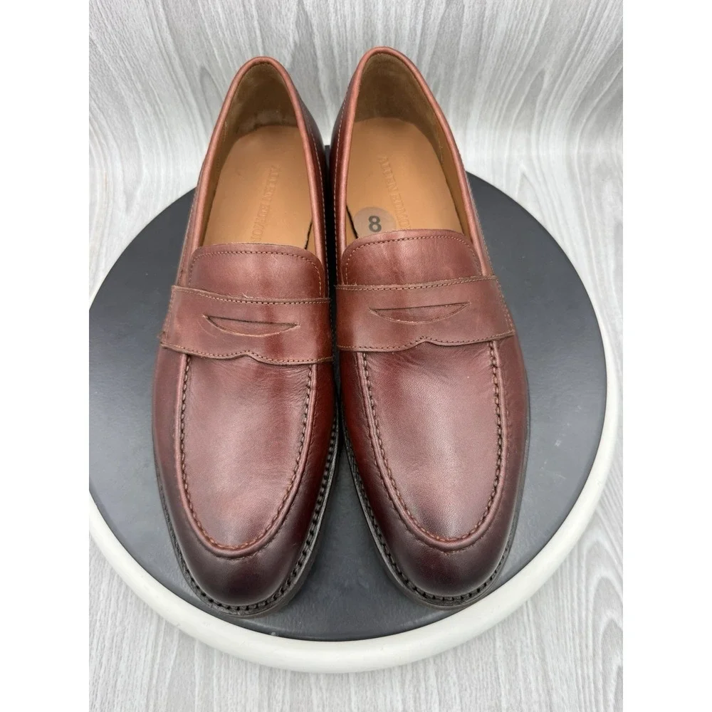 Allen Edmonds Damon Mens Size 8D Chili Brown Penny Loafers Dress Shoes 8647